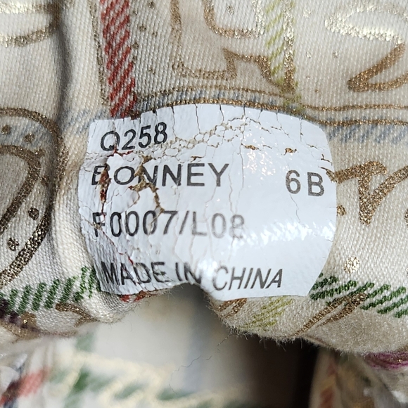 Coach Bonney Sneakers Graffiti Fold Over High Top Sneakers Brown Gold Canvas - Picture 10 of 10